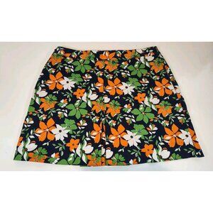 Liz Claiborne Floral Print Skort - Orange, Green, White